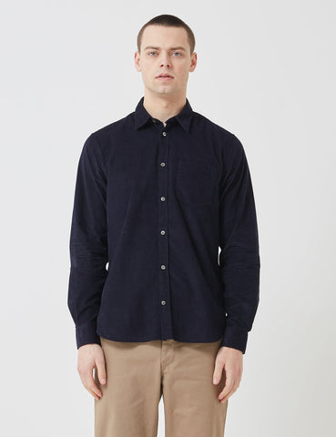 Norse Projects Osvald Corduroy Shirt - Dark Navy Blau