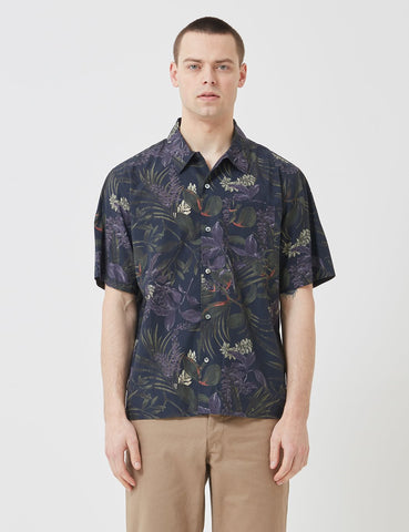 Norse Projects Carsten Print Shirt - Dark Navy Blau