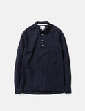 Norse Projects Oscar Halb Placket Shirt - Dark Navy Blau