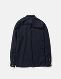 Norse Projects Oscar Halb Placket Shirt - Dark Navy Blau