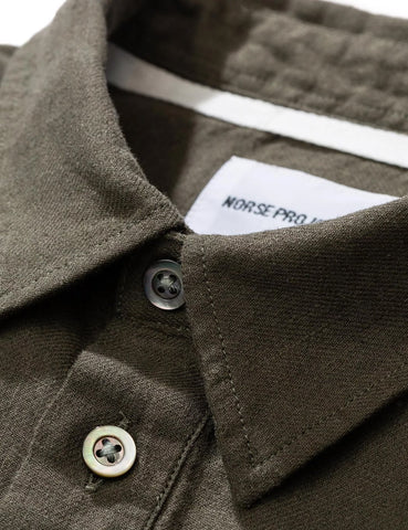 Norse Projects Oscar Halb Placket Shirt - Ivy Green