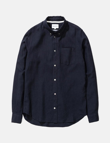 Norse Projects Osvald Hemd - dunkle Marine-Blau