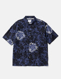 Norse Projects Carsten Blumen-Druck-Shirt - Blau Dämmerung