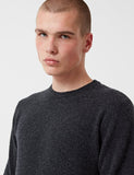 Norse Projects Sigfred Knit Sweatshirt (Wolle) - Charcoal Grey Melange