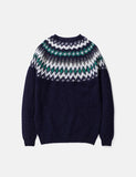 Norse Projects Birnir Fairisle Strickpullover - dunkle Marine-Blau