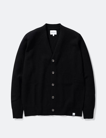 Norse Projects Adam Cardigan (Wolle) - Schwarz