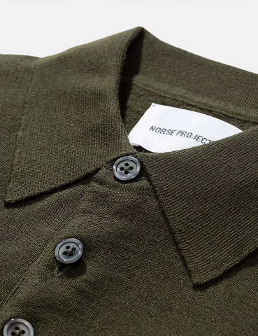 Norse Projects Johan Merino Polo - Buche Grün