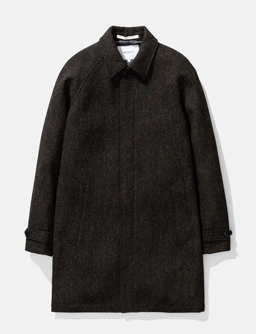 Norse Projects Svalbard Harris Tweed-Mantel - Schwarz Multi