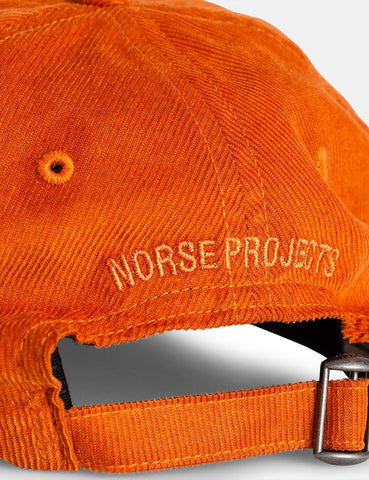 Norse Projects Baby-Corduroy Sport Cap - Kadmiumorange