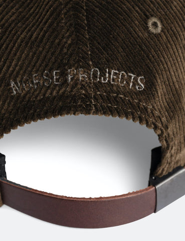 Norse Projects Weit Wale Cord Sport Cap - Buche Grün