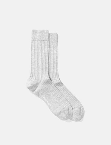 Norse Projects Bjarki Baumwolle Leinen Socken - Hellgrau Melange