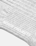 Norse Projects Bjarki Baumwolle Leinen Socken - Hellgrau Melange