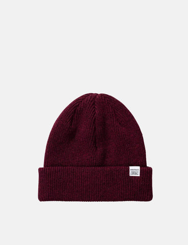 Norse Projects Strickmütze Brushed (Wolle) - Mulberry Burgund