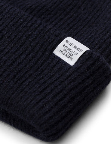 Norse Projects Strickmütze Brushed (Wolle) - Dark Navy Blau