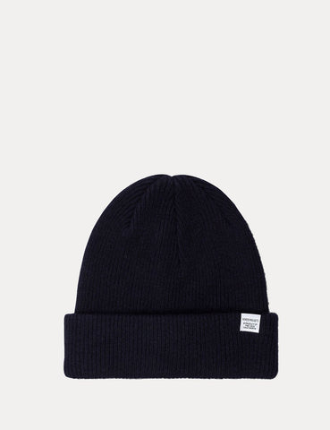 Norse Projects Strickmütze Brushed (Wolle) - Dark Navy Blau