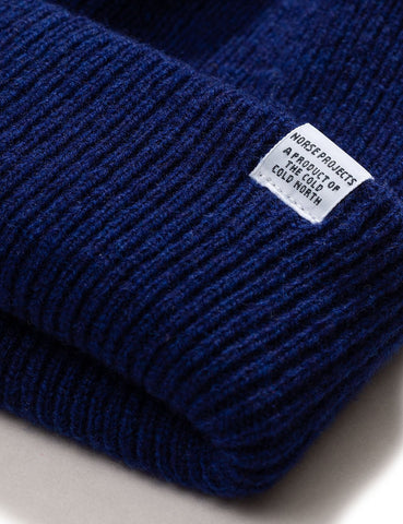 Norse Projects Strickmütze Brushed (Wolle) - Dämmerung Blau