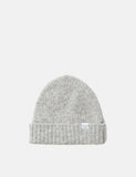 Norse Projects Rib Beanie Hat Brushed (Wolle) - Glacier Gray