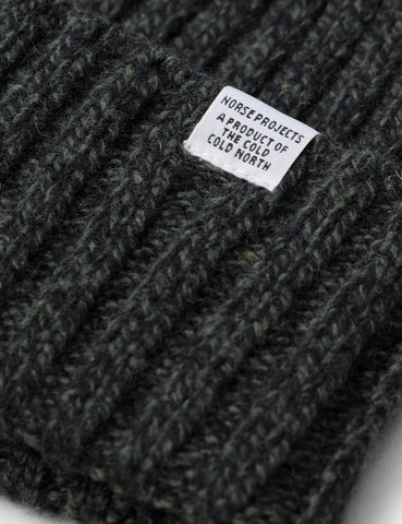 Norse Projects Weit Rib Beanie Mütze (Wolle) - Spinnaker Grün