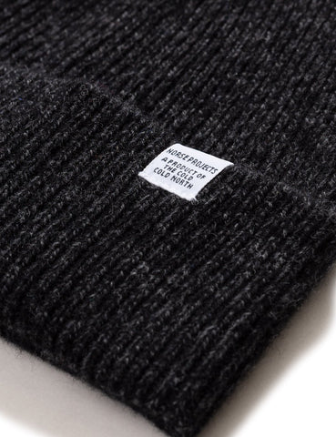 Norse Projects Twist Strickmütze (Wolle) - Charcoal Melange