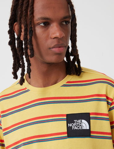 North Face Boruda Langarm-T-Shirt (Stripe) - Bambus-Gelb