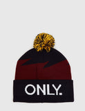 Nur NY Boltz Beanie Hat - Navy / Burgund