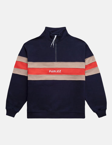 Parlez Tether Quarter Zip Sweatshirt - Marine-Blau