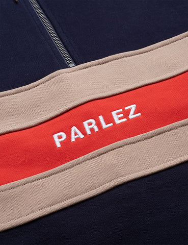 Parlez Tether Quarter Zip Sweatshirt - Marine-Blau