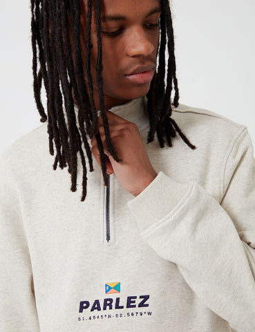 Parlez Davis Quarter Zip Sweat - Grau Heather