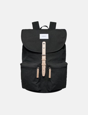 Sandqvist Roald Boden Rucksack (Canvas) - Schwarz / Naturleder