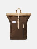 Sandqvist Dante Roll Top Rucksack - Olivgrün / Beige