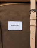 Sandqvist Dante Roll Top Rucksack - Olivgrün / Beige