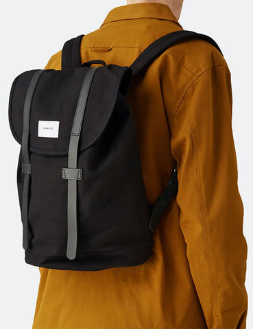 Sandqvist Stig Rucksack (Canvas) - Schwarz / Schwarz