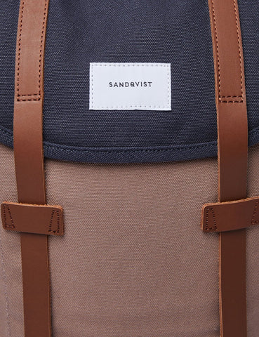 Sandqvist Stig Rucksack (Canvas) - Marine-Blau / Earth Brown