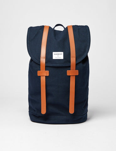 Sandqvist Stig Rucksack (Canvas) - Marine-Blau