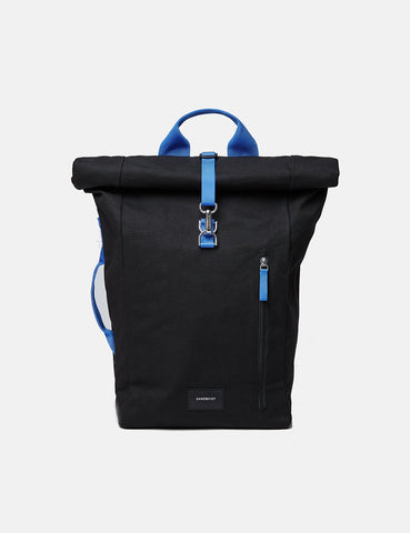 Sandqvist Dante Metallhaken Roll Top-Rucksack - Schwarz