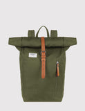 Sandqvist Dante Roll Top Rucksack (Canvas) - Olivgrün