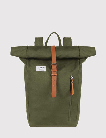 Sandqvist Dante Roll Top Rucksack (Canvas) - Olivgrün