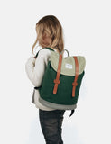 Sandqvist Stig Mini Backpack (Canvas) - Forest Green/Sage