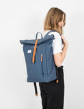 Sandqvist Dante Roll Top Rucksack - Dusty Blau