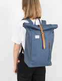 Sandqvist Dante Roll Top Rucksack - Dusty Blau