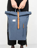 Sandqvist Dante Roll Top Rucksack - Dusty Blau