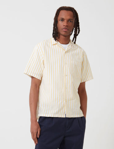 Portugiesisch Flanell Rayures Hemd (Stripe) - Weiß / Gelb