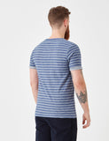 Suit Bobby Jaquard Stripe T-Shirt - Indigo Blue