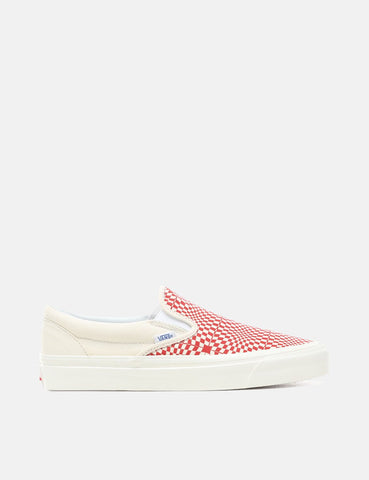 Vans Classic Slip-On 98 DX (Canvas) - Anaheim Fabrik OG Rot / Weiß / Warp prüfen