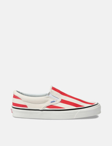 Vans Classic Slip-On 98 DX (Canvas) - Weiß / OG Rot / Big Stripes