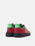 Veja V-10 Bastille Trainers - Olive Multico-Fluo / Schwarz Sole