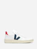 Veja V-10 Lederturnschuhe - Extra Weiß / Nautico Blau / Pekin Red