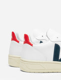 Veja V-10 Lederturnschuhe - Extra Weiß / Nautico Blau / Pekin Red