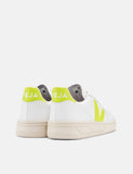 Veja V-10 Lederturnschuhe - Extra Weiß / Jaune-Fluo