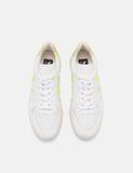 Veja V-10 Lederturnschuhe - Extra Weiß / Jaune-Fluo